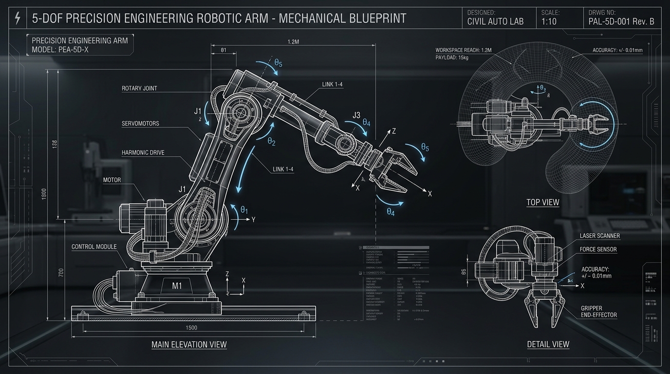 Articulated Robotic Arm Schematic